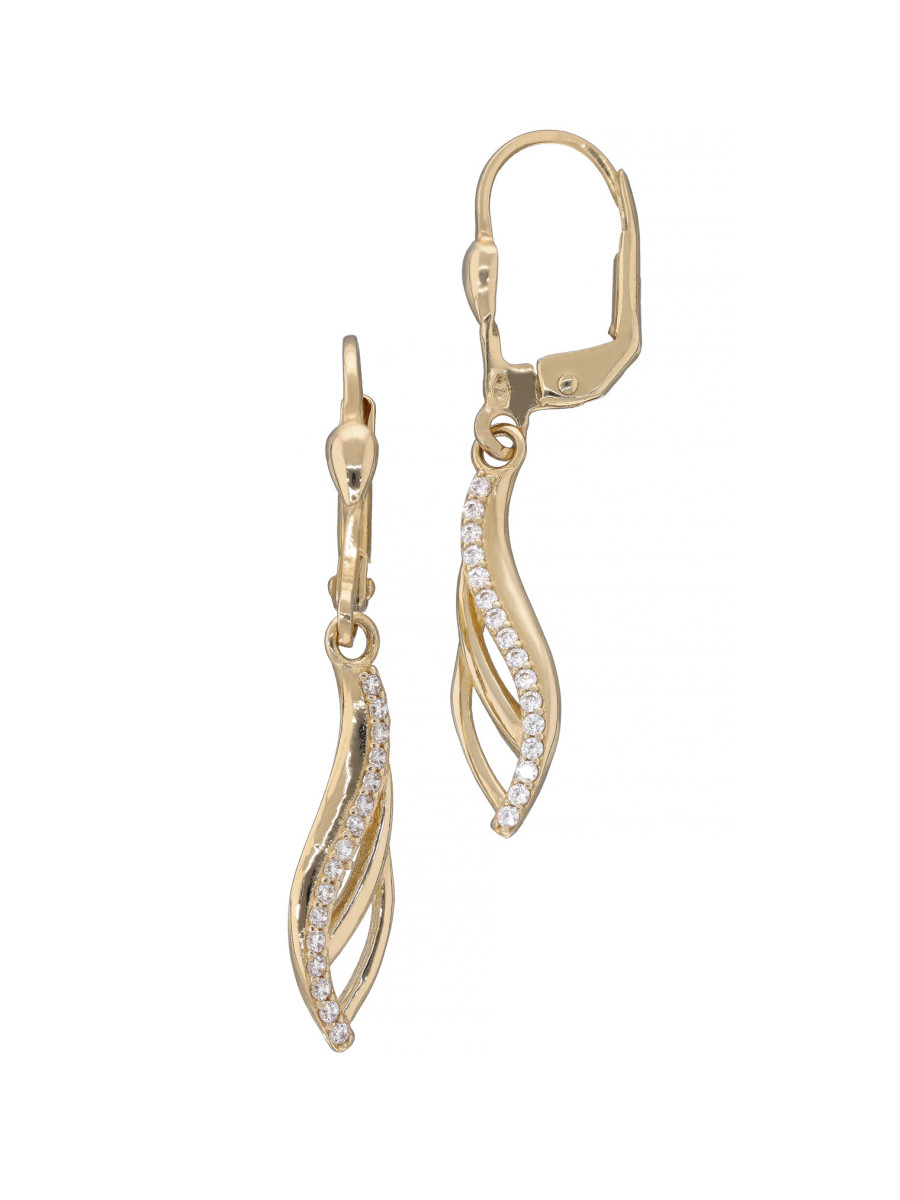 Złote kolczyki liście z cyrkoniami – natura i elegancja |...