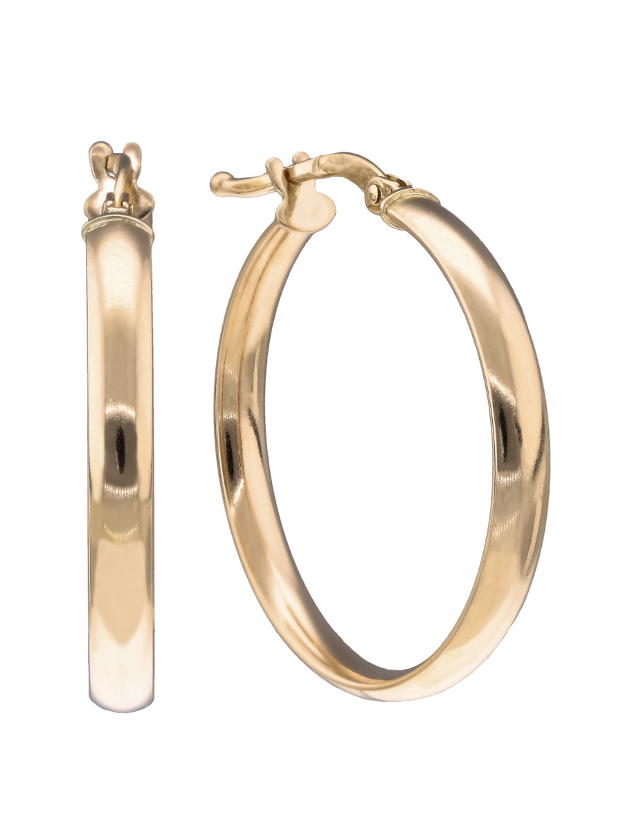 Złote owalne kolczyki koła – klasyka i blask | JubilerDukat