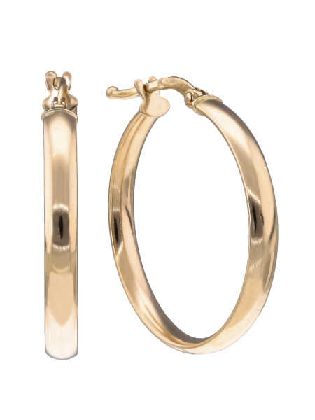 Złote owalne kolczyki koła – klasyka i blask | JubilerDukat