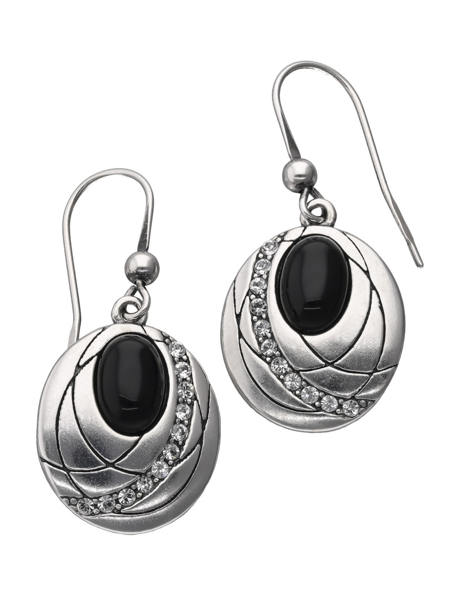 Srebrne kolczyki z czarnym kamieniem – elegancja i blask...