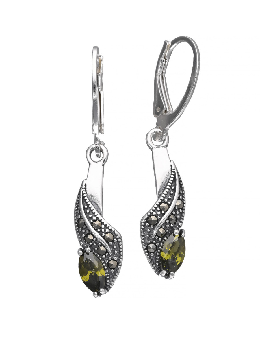Srebrne kolczyki inspirowane oliwinem | Próba 925 |...