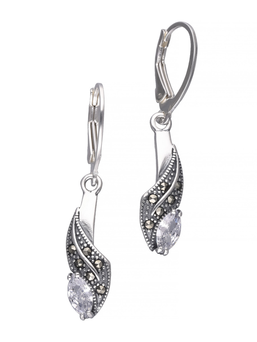 Eleganckie srebrne kolczyki z cyrkonią |JubilerDukat