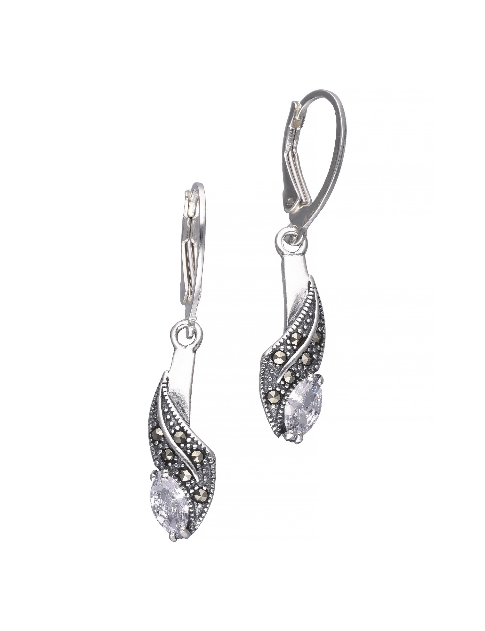 Eleganckie srebrne kolczyki z cyrkonią |JubilerDukat