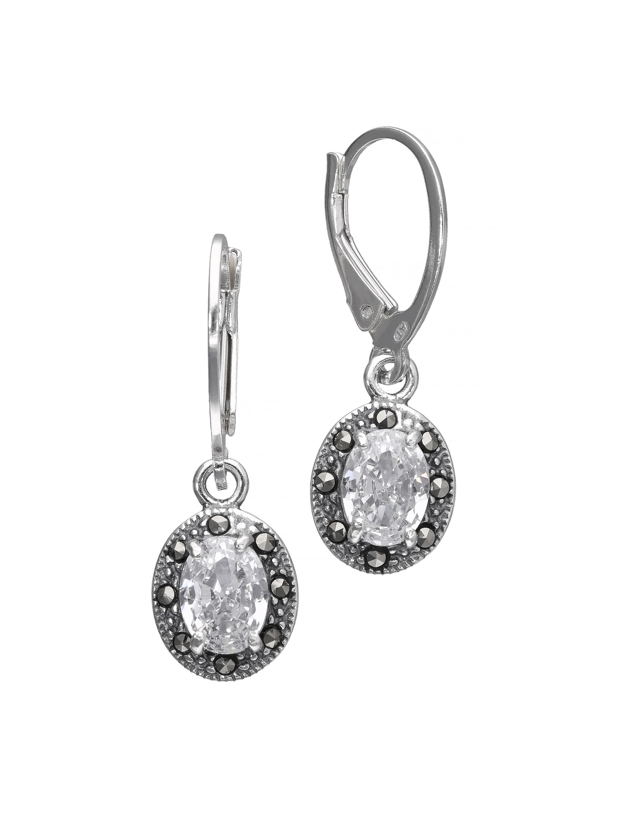 Kolczyki srebrne wiszące z cyrkonią | Biżuteria premium JubilerDukat