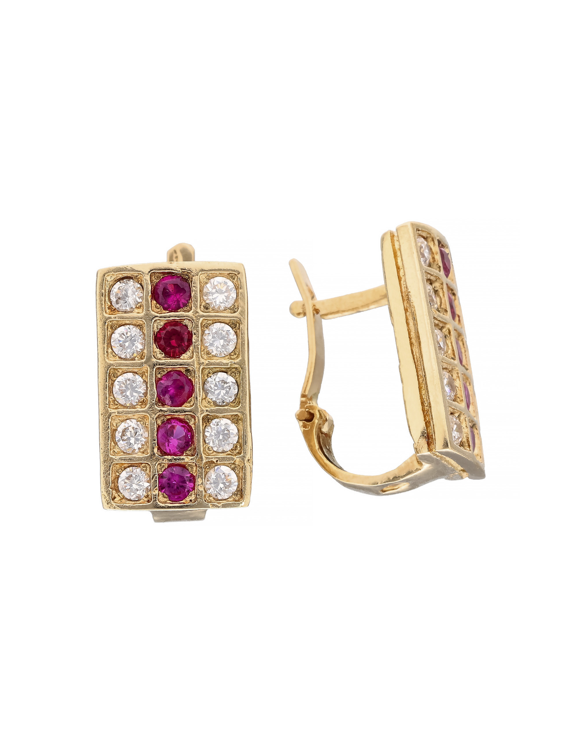 Eleganckie złote kolczyki z cyrkoniami | JubilerDukat