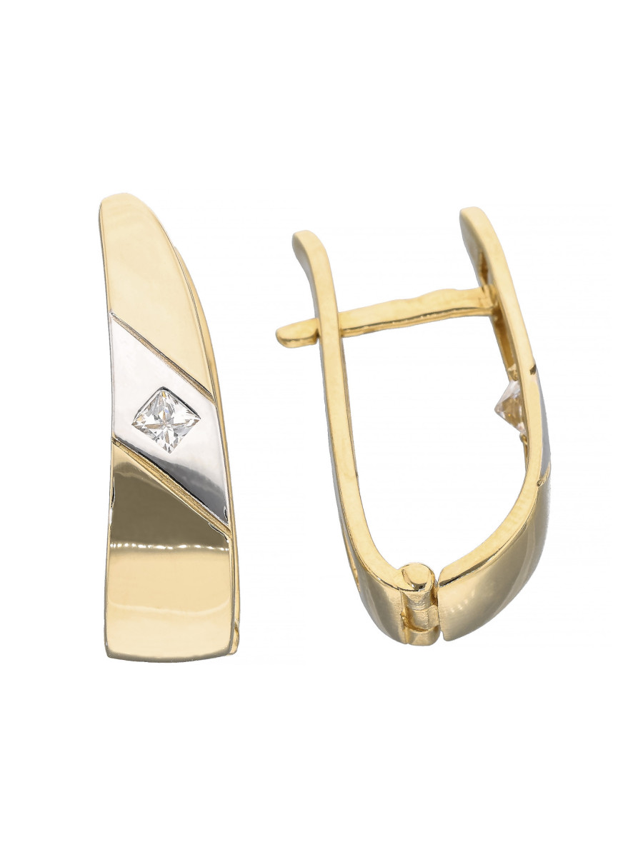 Eleganckie złote kolczyki z dodatkiem białego złota