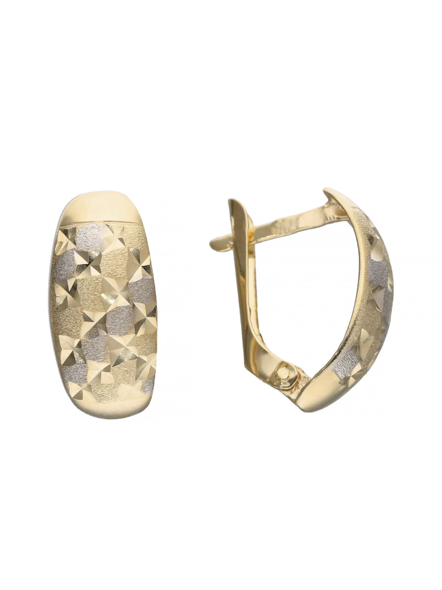 Złote kolczyki z dodatkiem białego złota | JubilerDukat