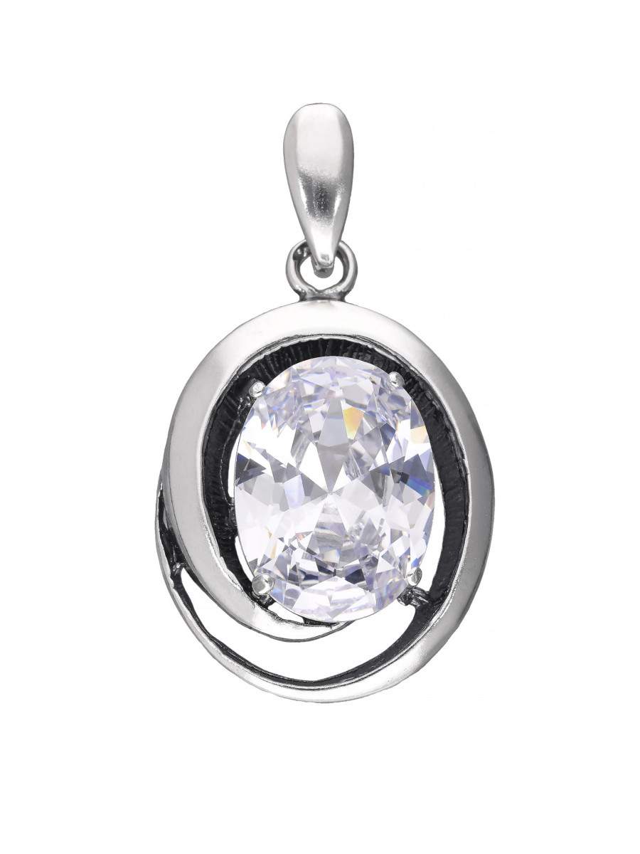 Srebrny wisiorek z dużą cyrkonią – elegancja 925 |...