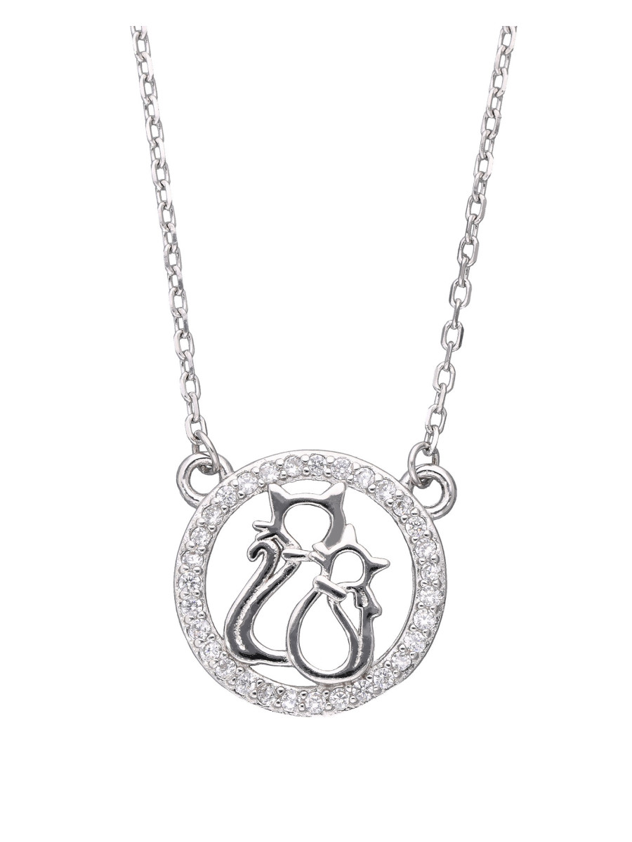 Srebrna celebrytka koty z cyrkoniami | JubilerDukat