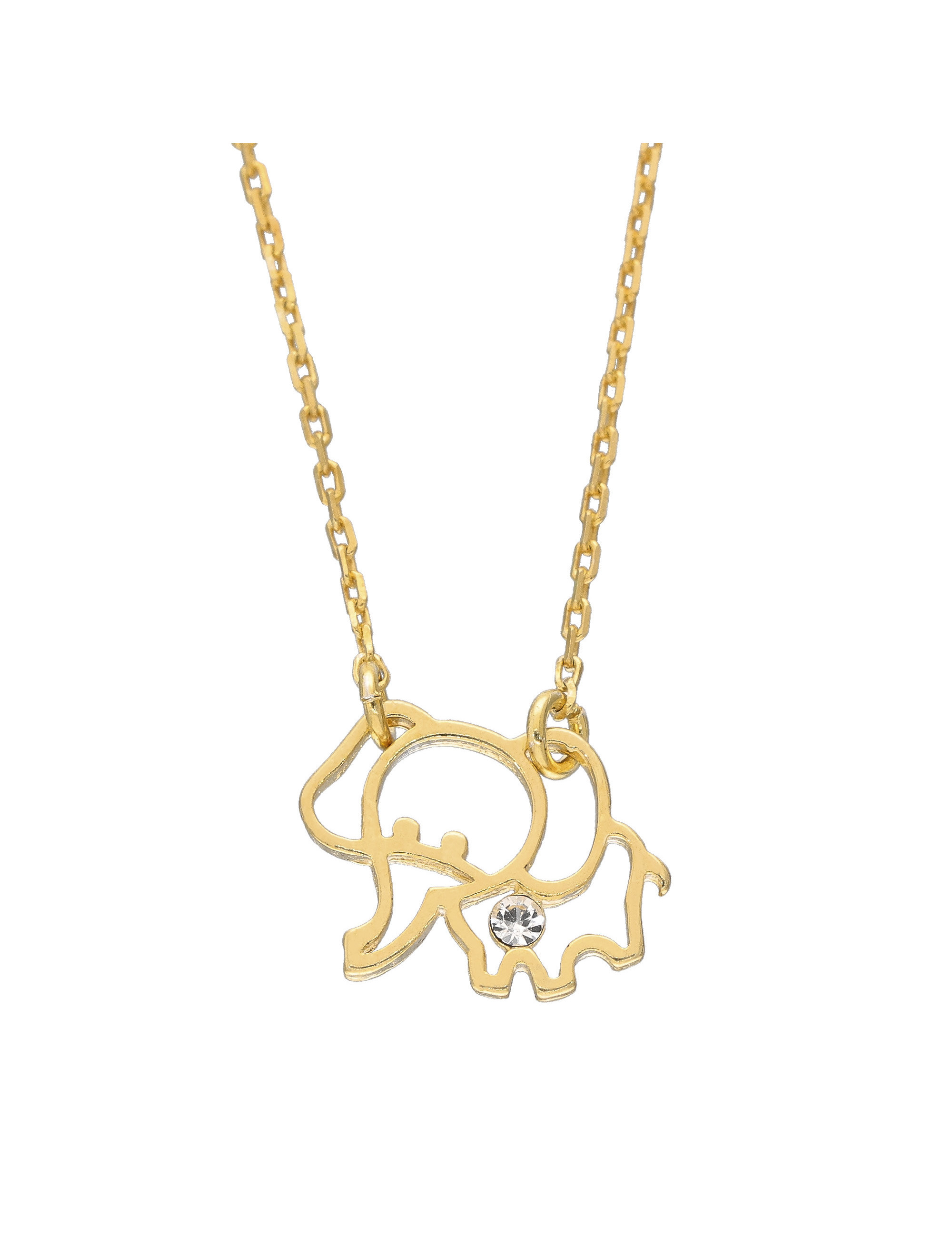 Pozłacany naszyjnik słonik z cyrkonią | JubilerDukat