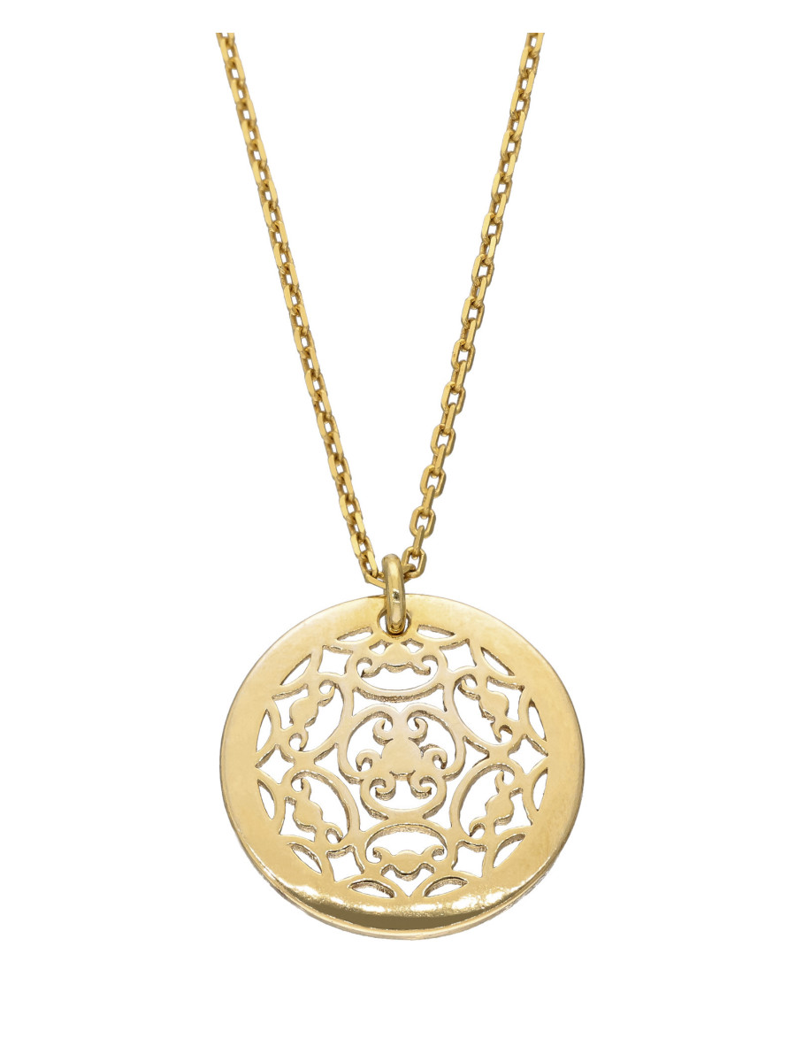 Pozłacany naszyjnik celebrytka – ażurowe koło | JubilerDukat