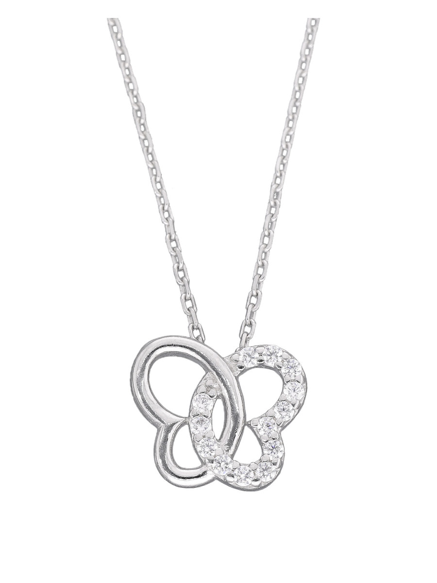 Naszyjnik srebrny motyl z cyrkoniami | Celebrytka