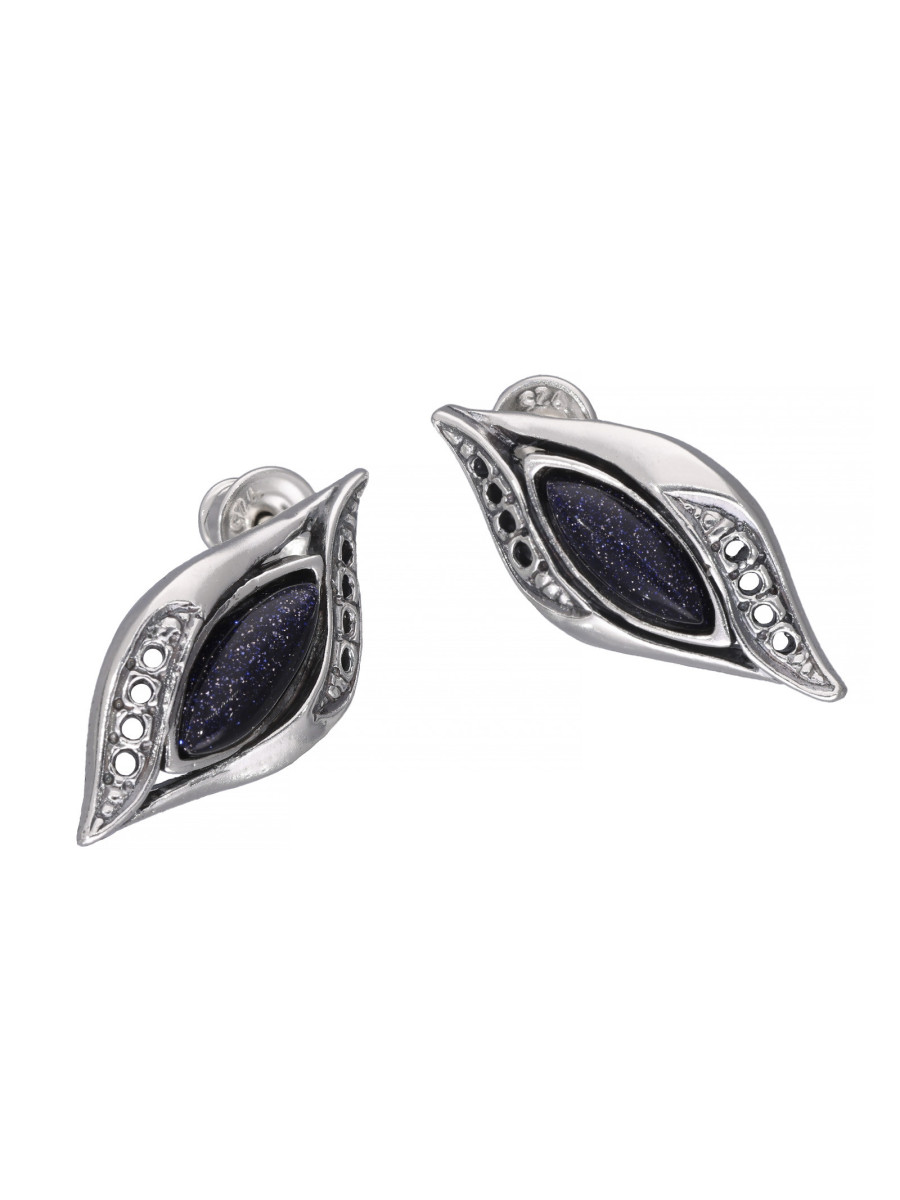 Kolczyki srebrne z kamieniem Noc Kairu