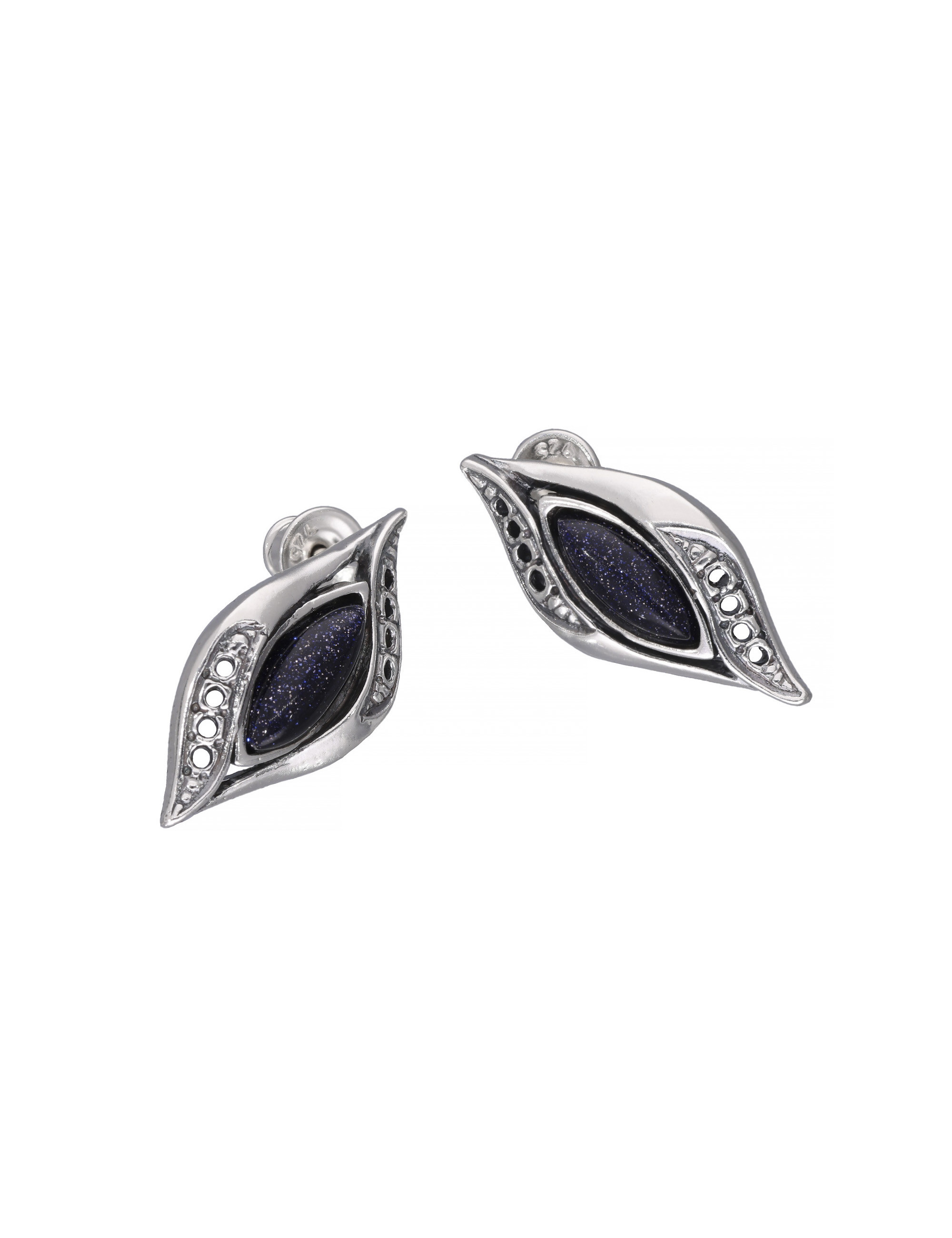 Kolczyki srebrne z kamieniem Noc Kairu