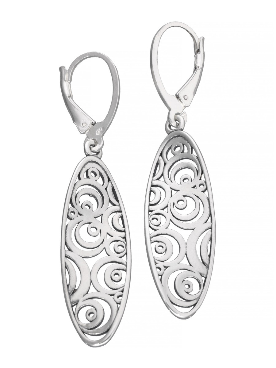 Eleganckie srebrne kolczyki damskie