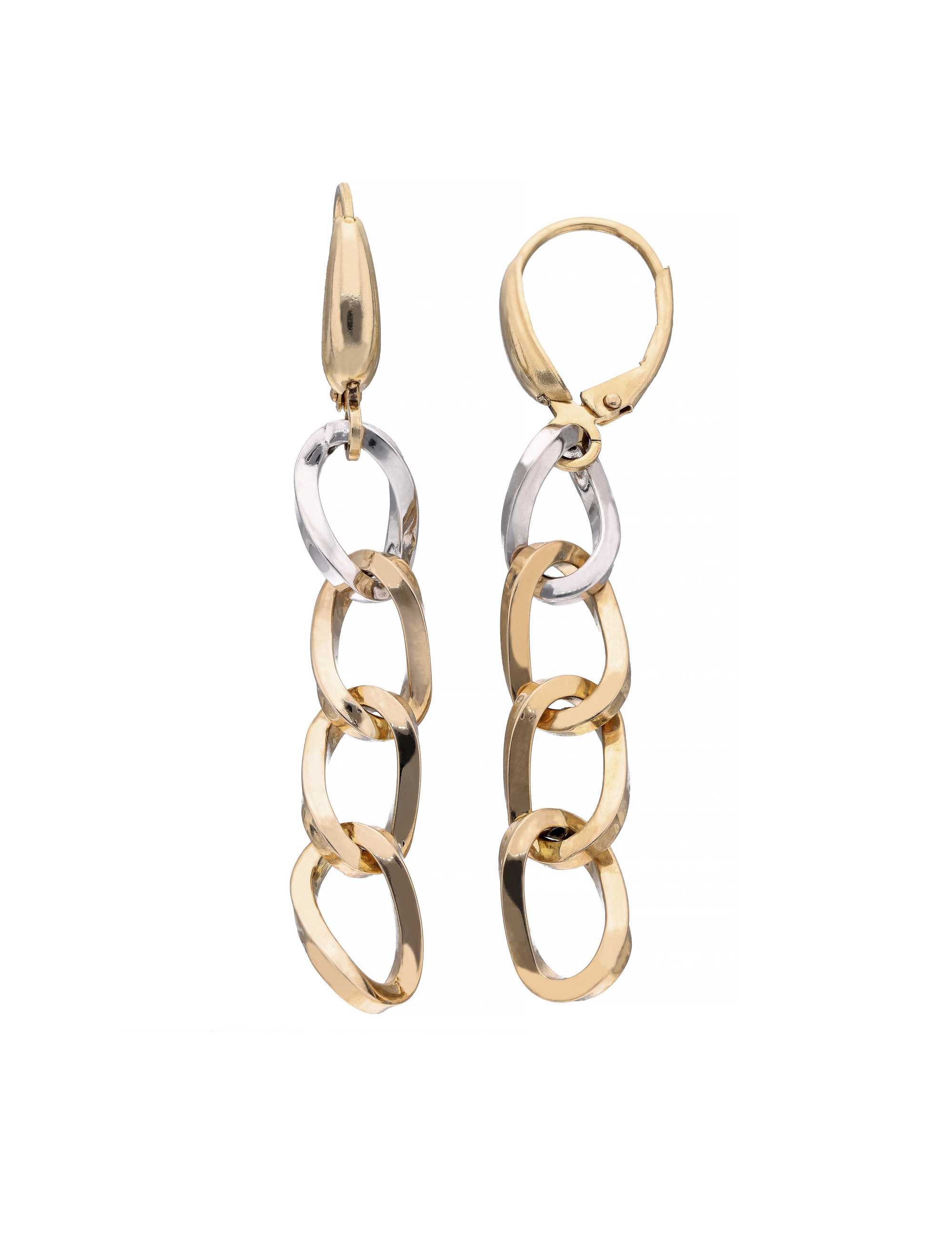 Kolczyki z białym i żółtym złotem – elegancka biżuteria