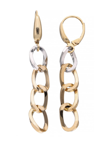 Kolczyki z białym i żółtym złotem – elegancka biżuteria