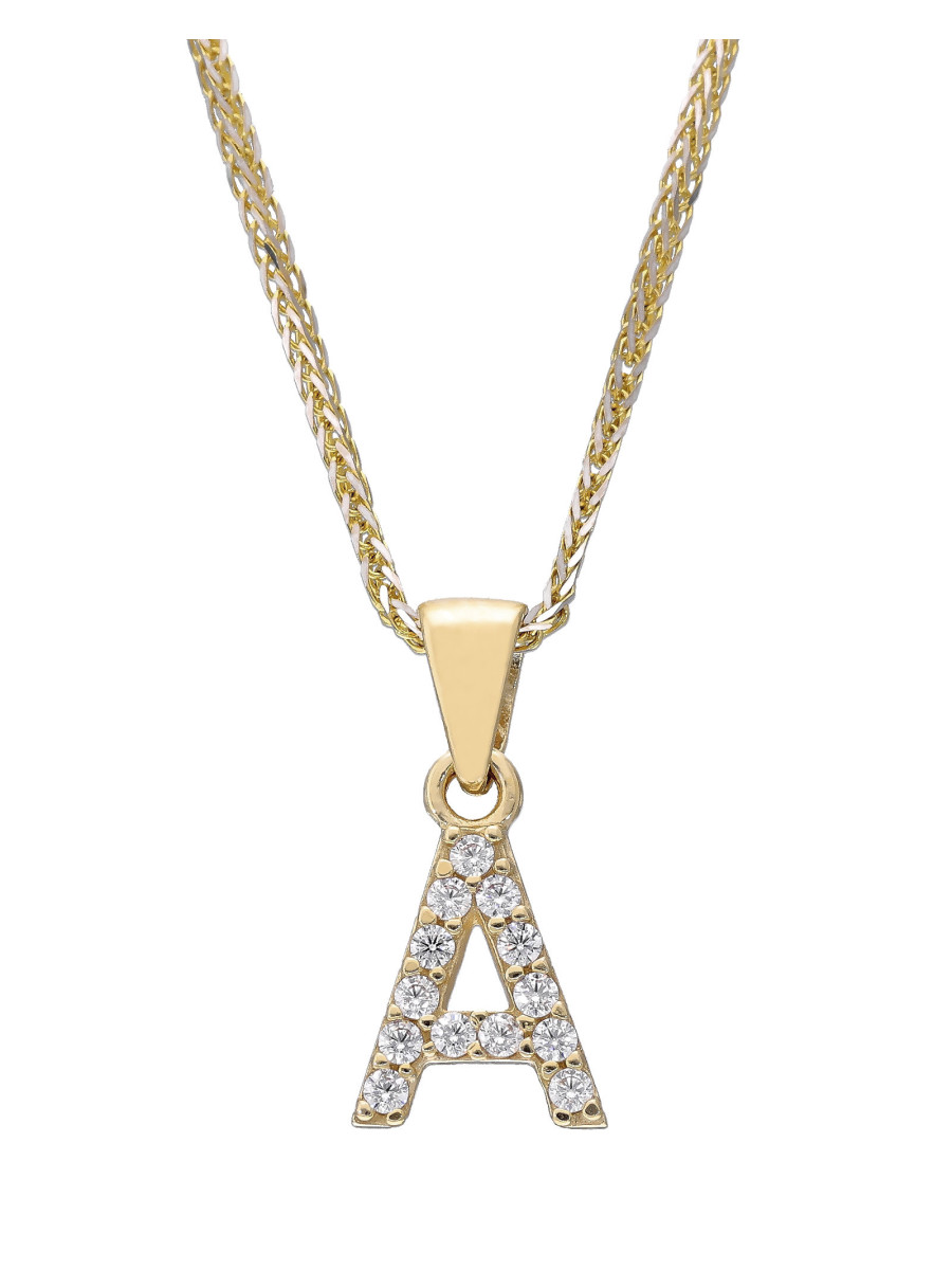 Złota zawieszka litera A z cyrkoniami – personalny akcent...