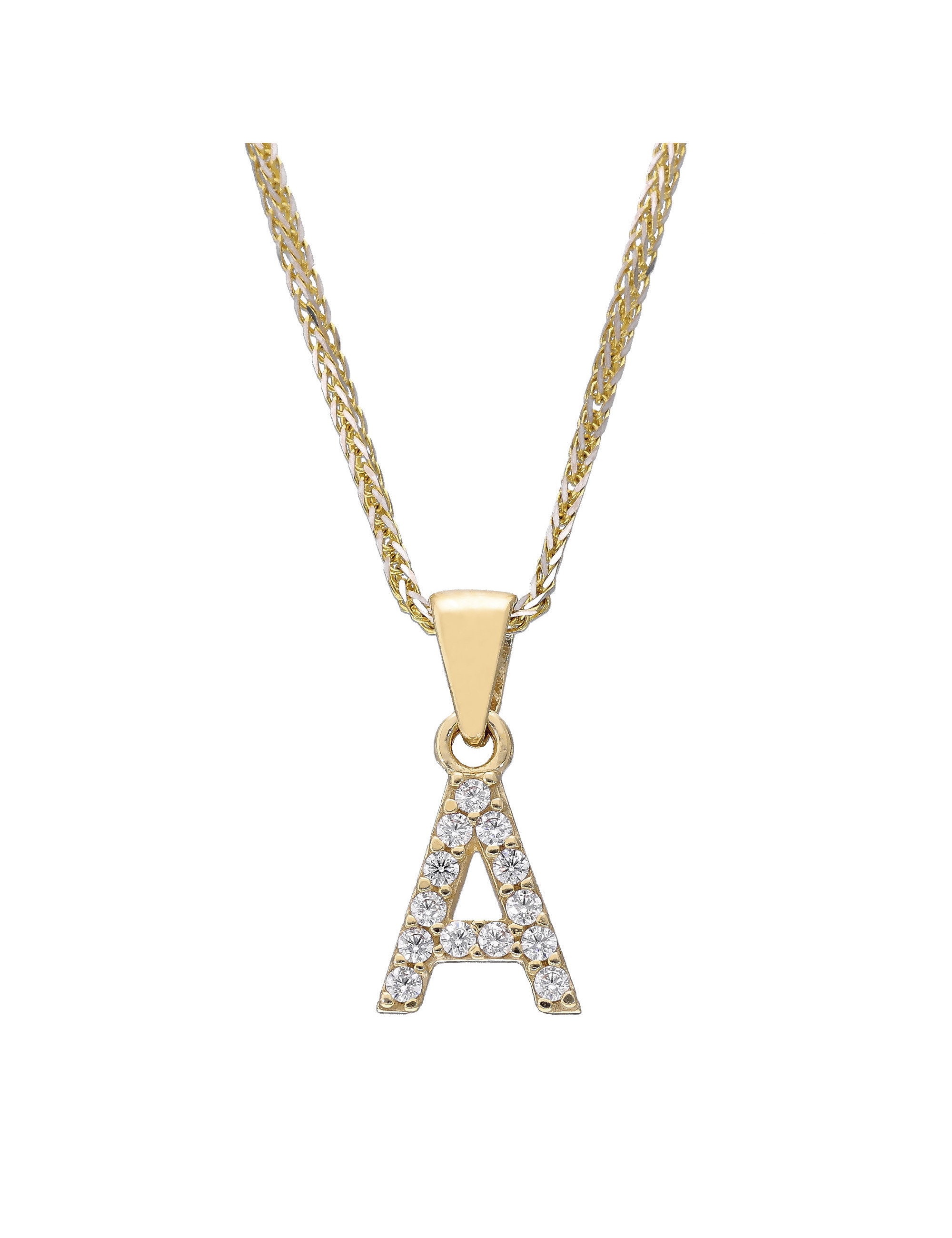 Złota zawieszka litera A z cyrkoniami – personalny akcent | JubilerDukat