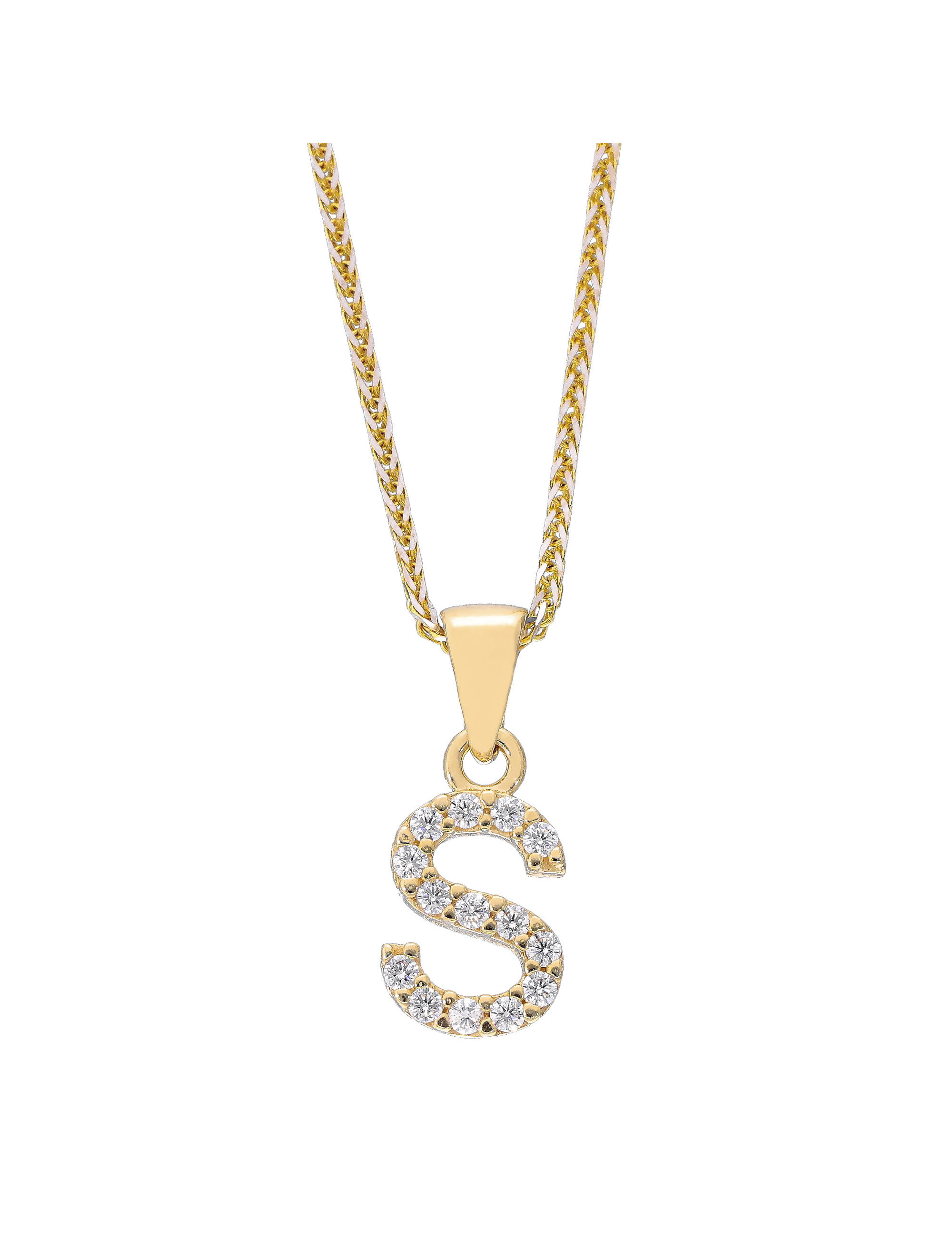 Złota zawieszka litera S z cyrkoniami – personalny akcent | JubilerDukat