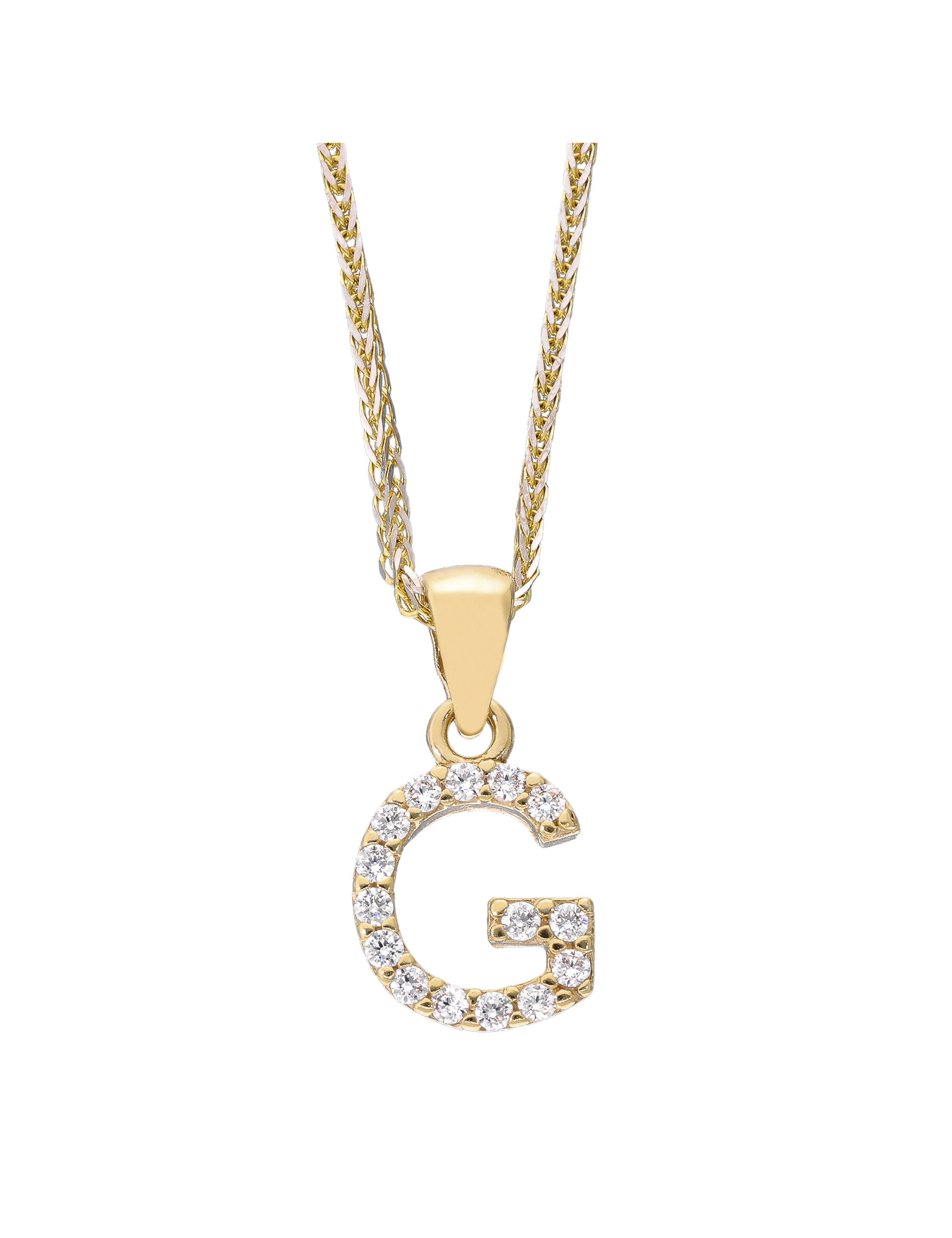 Złota zawieszka litera G z cyrkoniami – personalny akcent | JubilerDukat