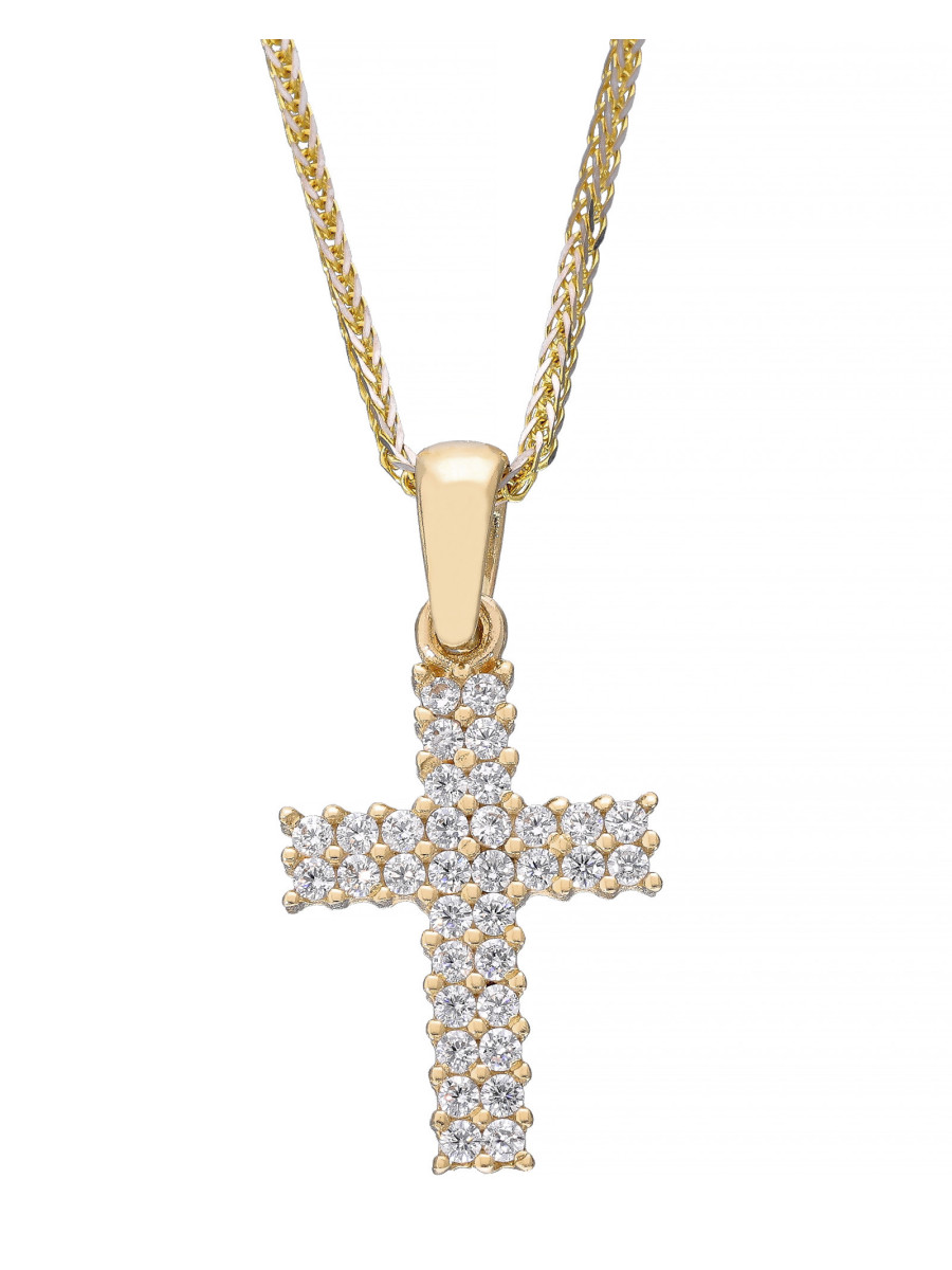 Złoty krzyżyk z cyrkoniami