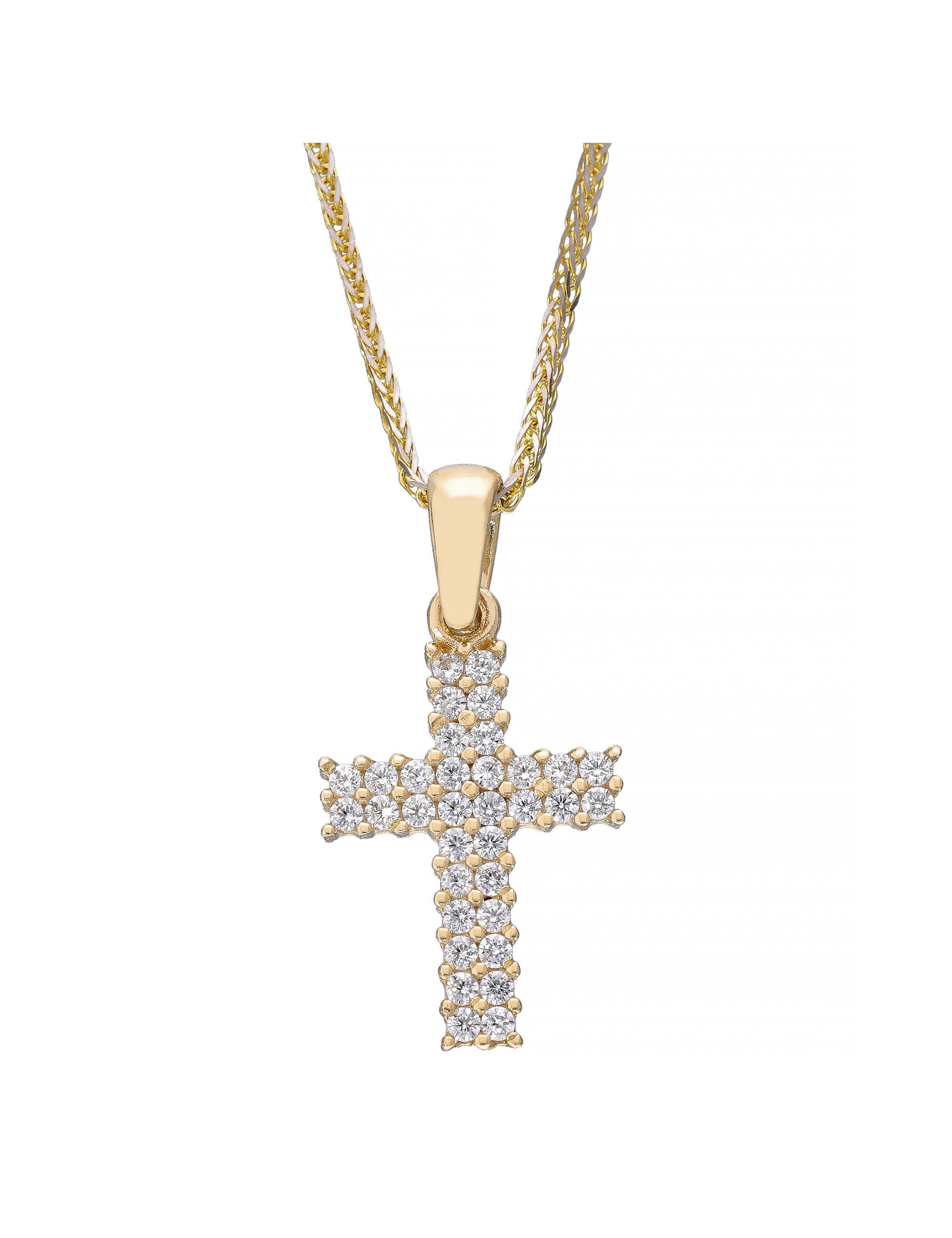 Złoty krzyżyk z cyrkoniami