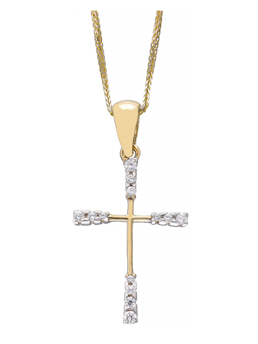 Złoty krzyżyk z cyrkoniami