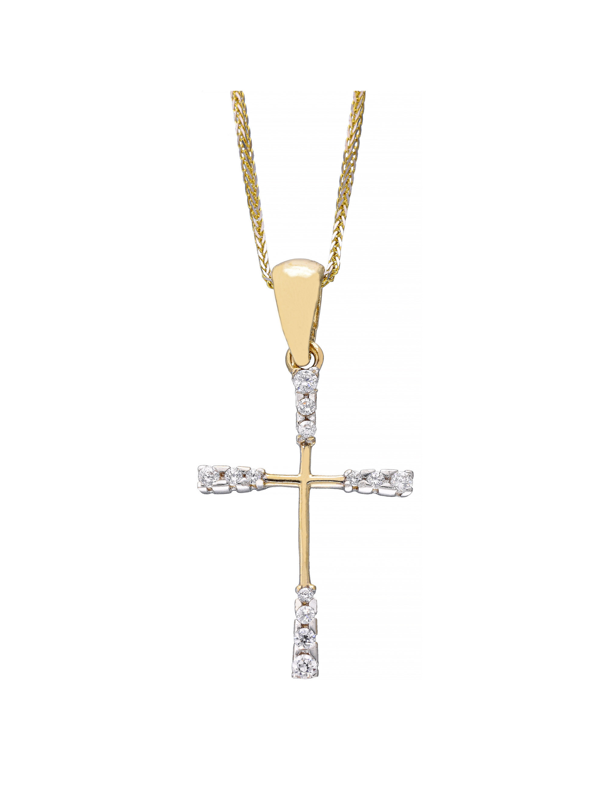 Złoty krzyżyk z cyrkoniami