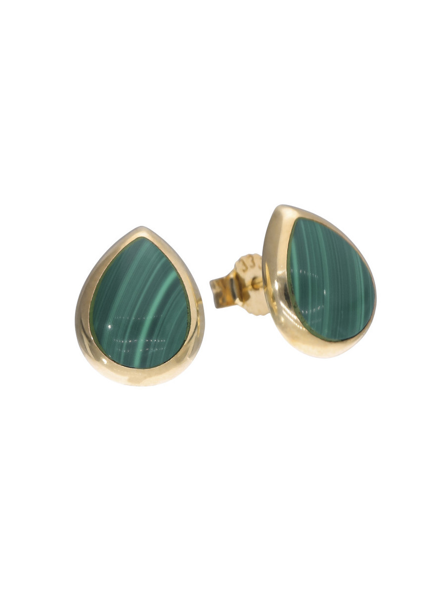 Kolczyki złote z malachitem 8k – elegancja na co dzień |...