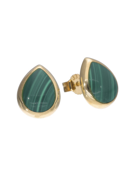 Kolczyki złote z malachitem 8k – elegancja na co dzień | JubilerDukat
