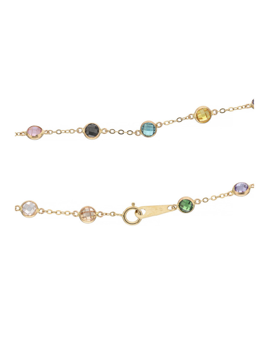 Złoty naszyjnik z kamieniami naturalnymi – lekki i kobiecy | JubilerDukat