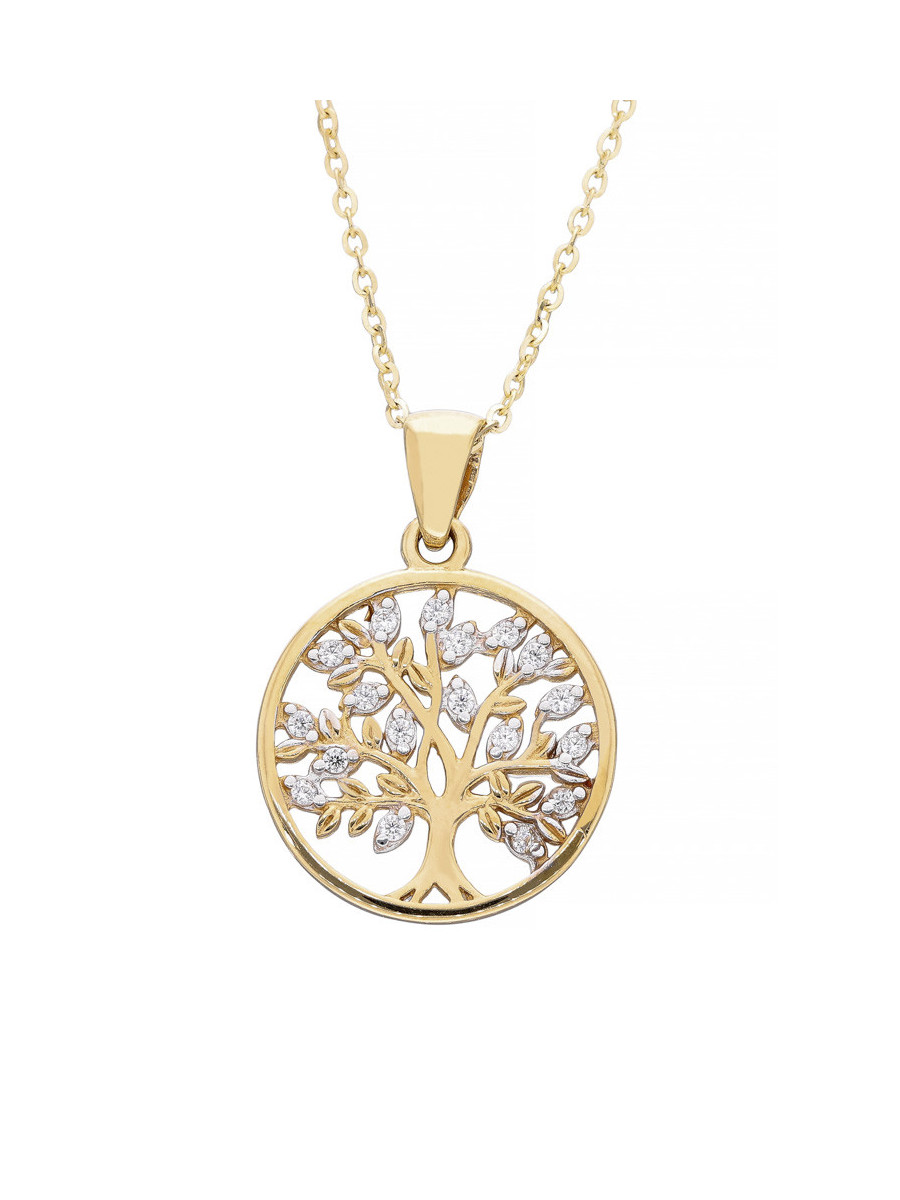 Złota zawieszka Drzewo Życia z cyrkoniami 9k | JubilerDukat