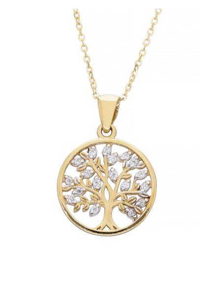Złota zawieszka Drzewo Życia z cyrkoniami 9k | JubilerDukat