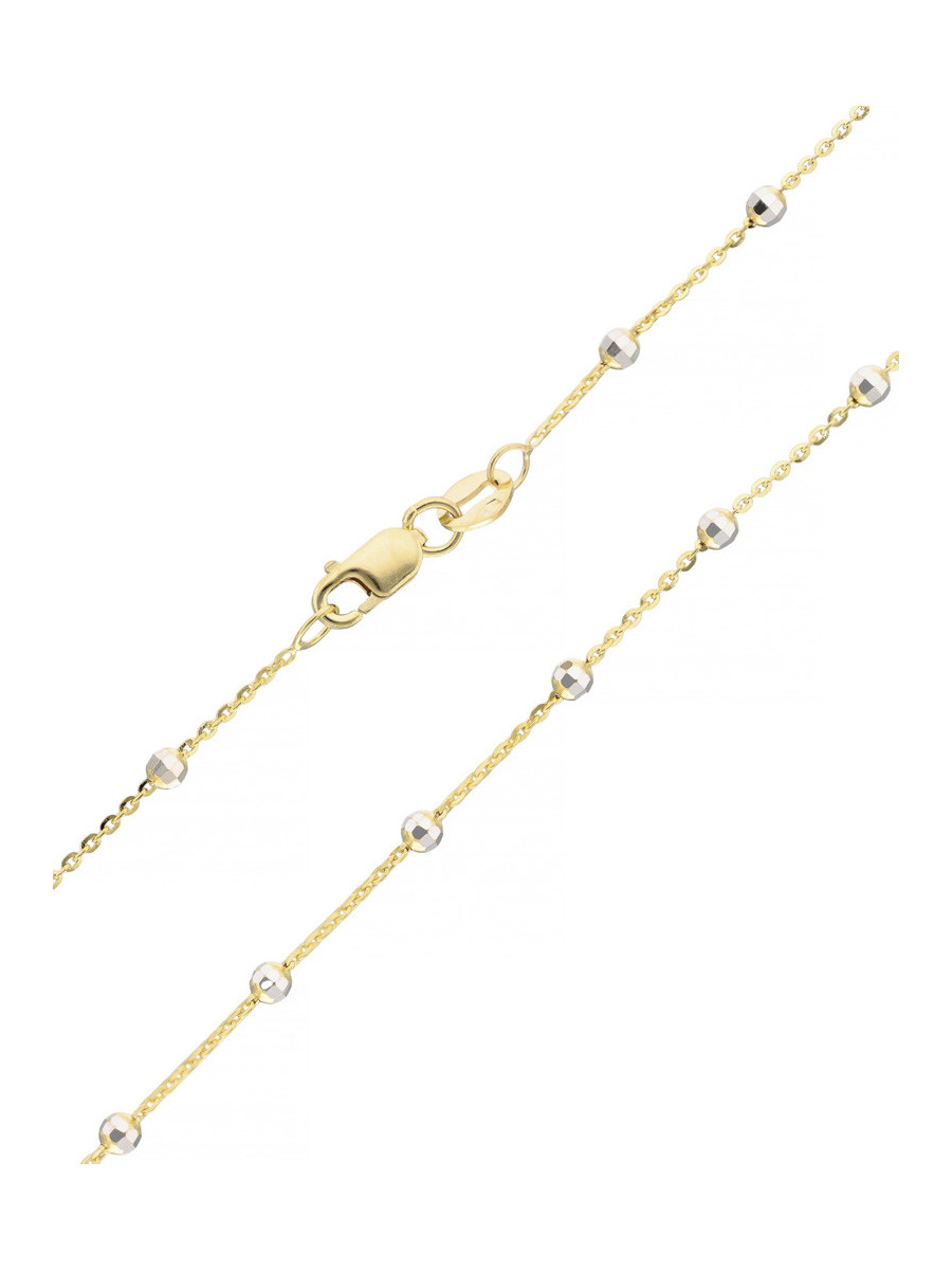 Złoty łańcuszek z kulkami z białego złota – subtelny blask | JubilerDukat