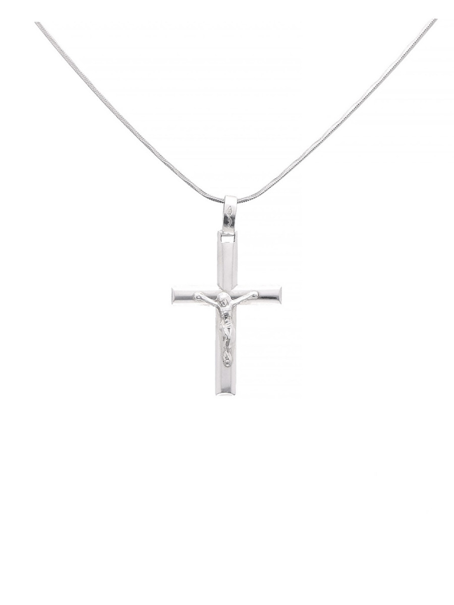 Krzyżyk biało-złoty z wizerunkiem Jezusa – klasyka |...