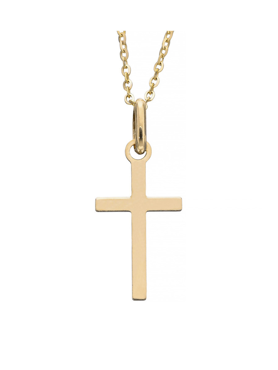 Złoty gładki krzyżyk - klasyczna zawieszka | JubilerDukat