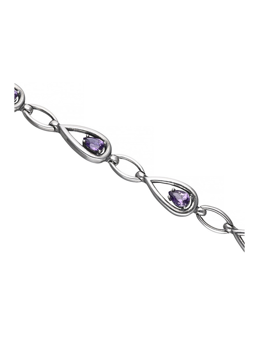 Srebrna bransoletka z fioletową cyrkonią - subtelny kolor | JubilerDukat