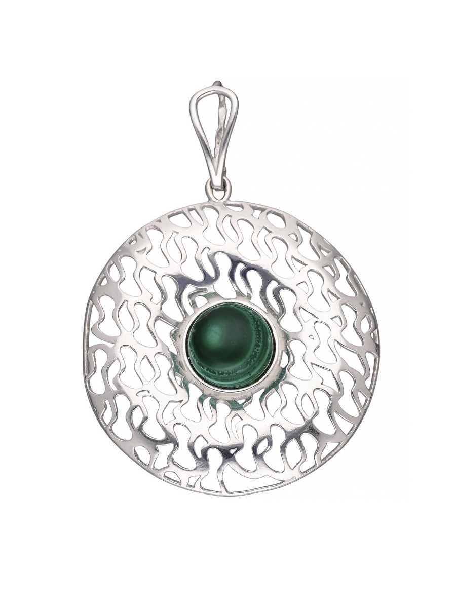 Srebrny wisior z malachitem – elegancja natury |...