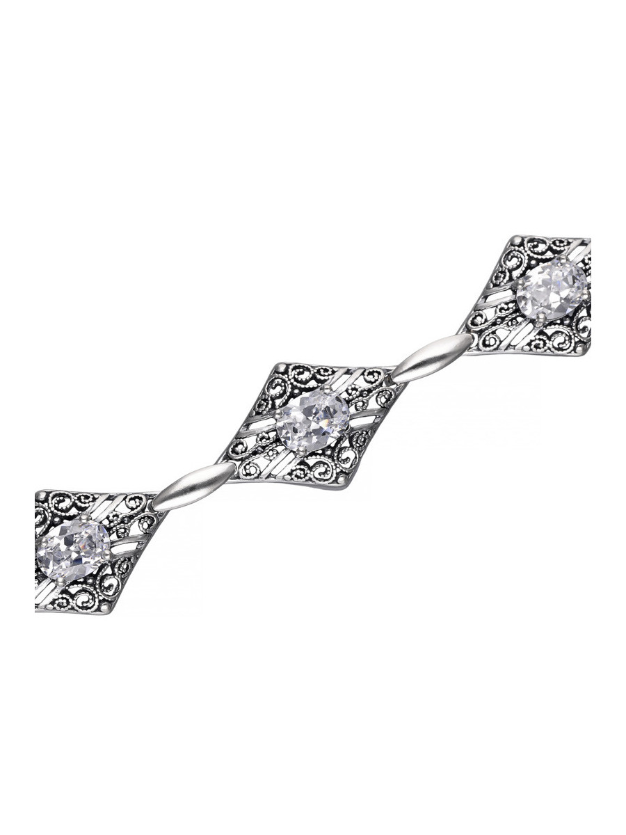 Elegancka srebrna bransoletka z cyrkoniami | JubilerDukat