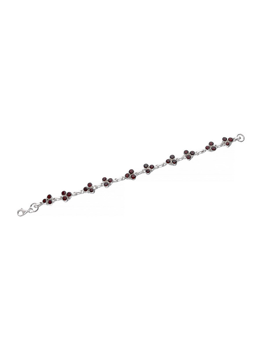 Srebrna bransoletka z granatami – elegancka biżuteria | JubilerDukat