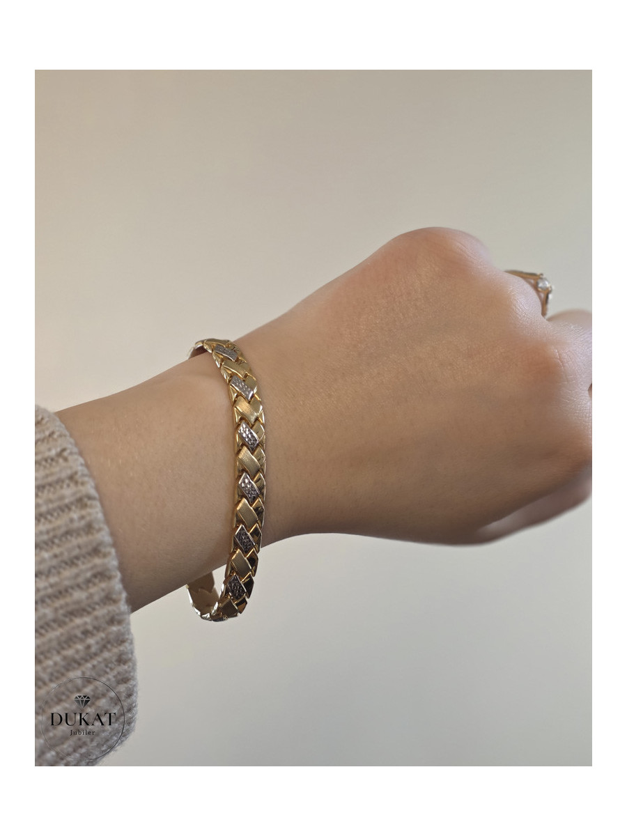 Złota bransoletka o eleganckim splocie – biżuteria premium | JubilerDukat