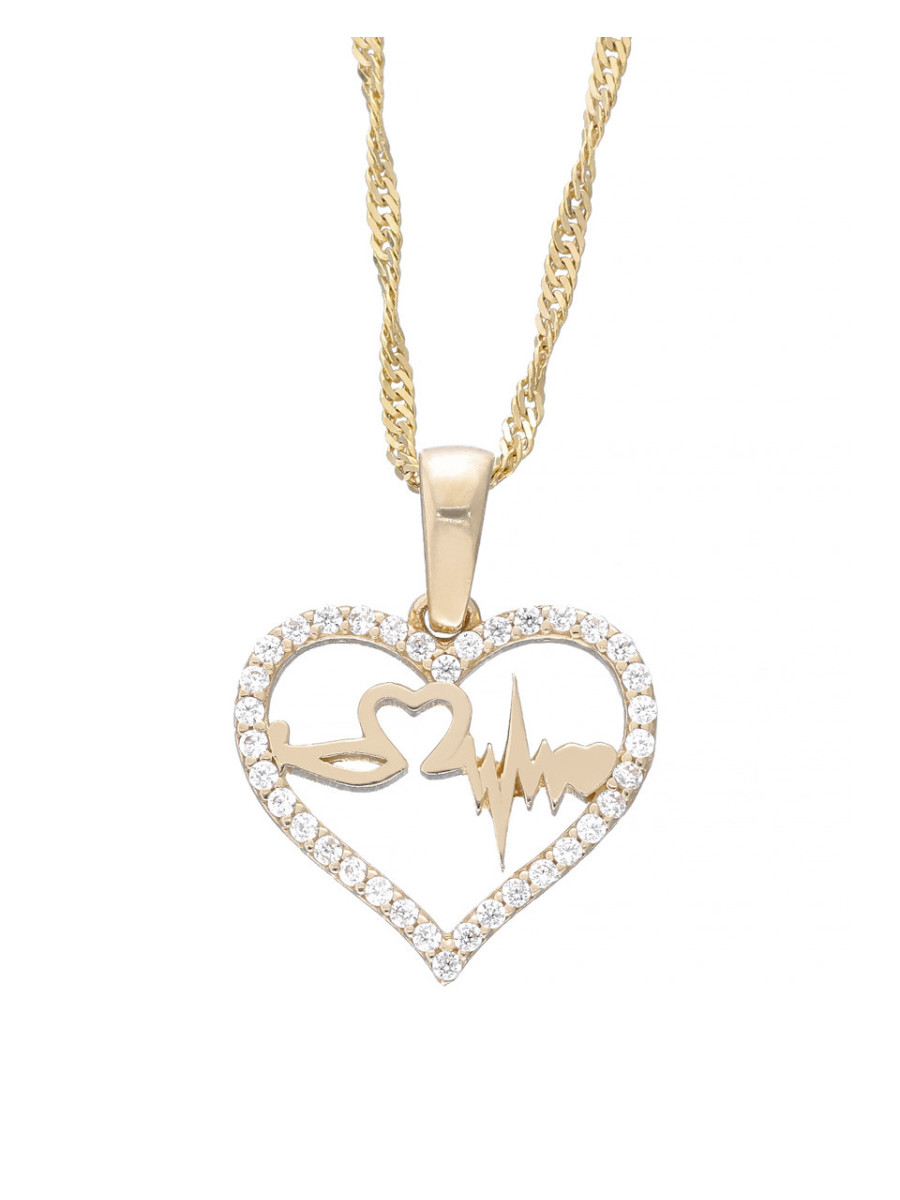 Wisiorek złote serduszko z cyrkoniami – subtelny blask |...