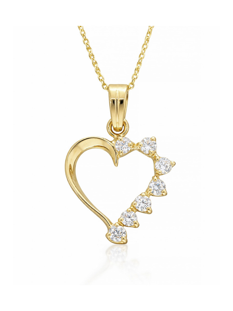 Złota zawieszka serce z cyrkoniami – elegancka biżuteria...