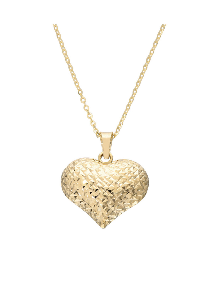 Złoty dwukolorowy wisiorek serce – biżuteria premium |...