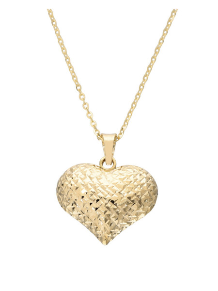 Złoty dwukolorowy wisiorek serce – biżuteria premium | JubilerDukat