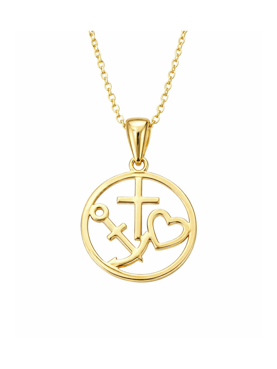 Złota zawieszka wiara nadzieja miłość | JubilerDukat