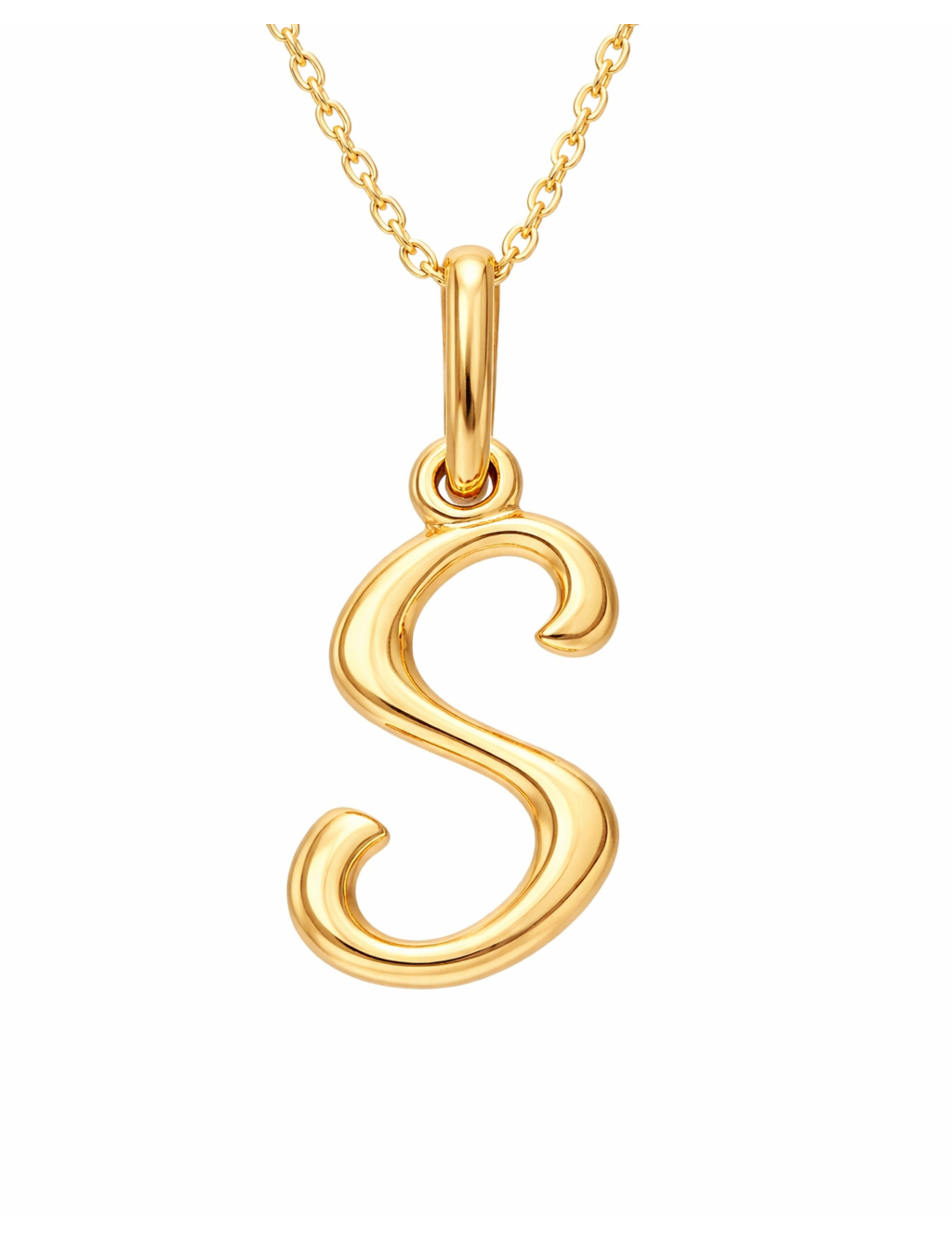 Złota zawieszka litera S – biżuteria personalizowana | JubilerDukat
