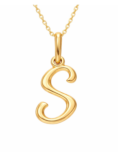 Złota zawieszka litera S – biżuteria personalizowana | JubilerDukat