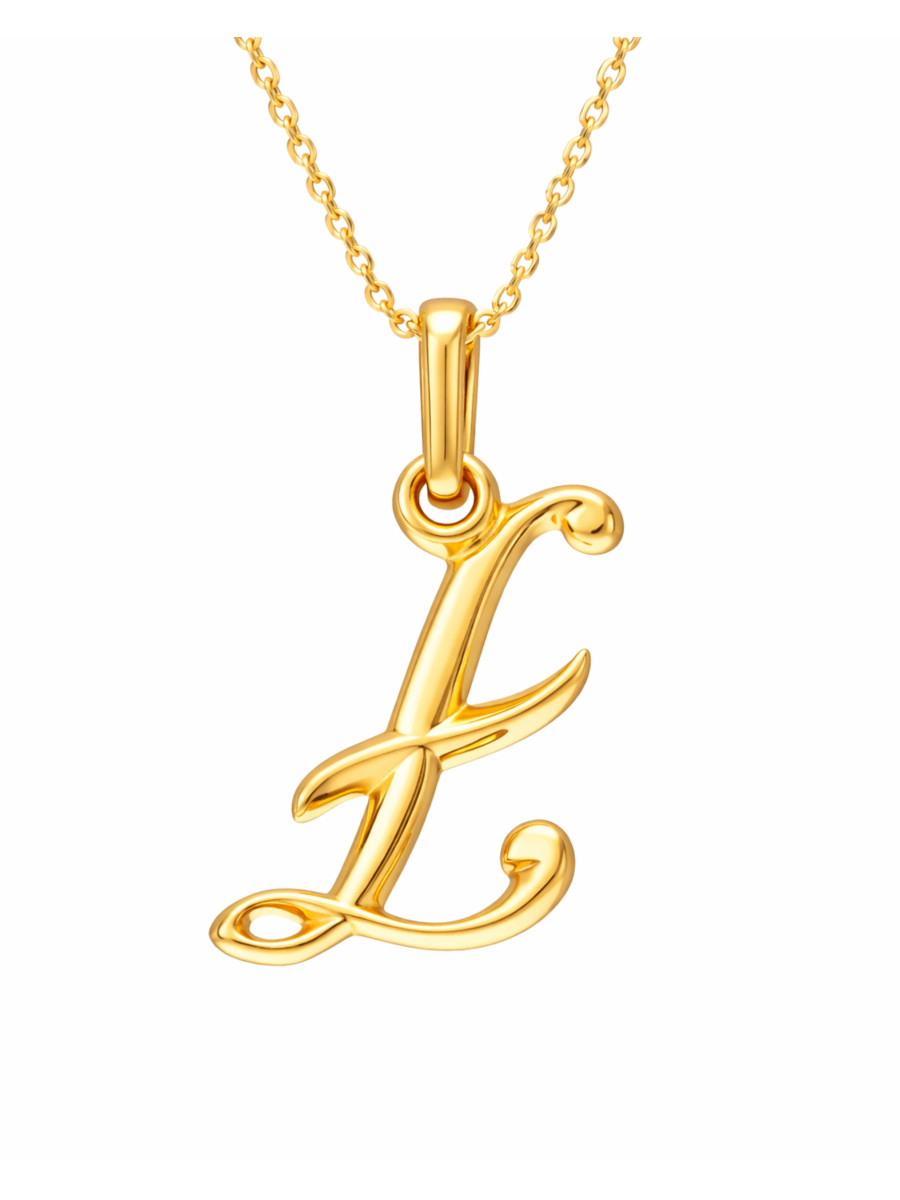 Złota zawieszka litera Ł – biżuteria personalizowana |...